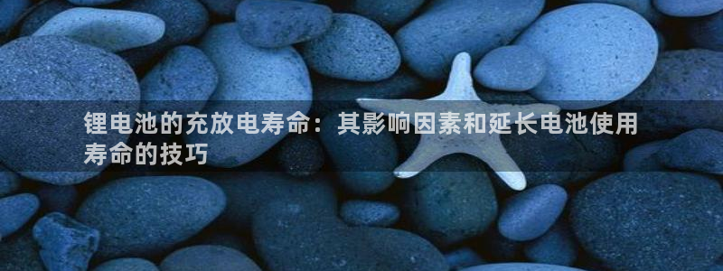 尊龙内地：锂电池的充放电寿命：其影响因素和延长电池使用
寿命的技巧